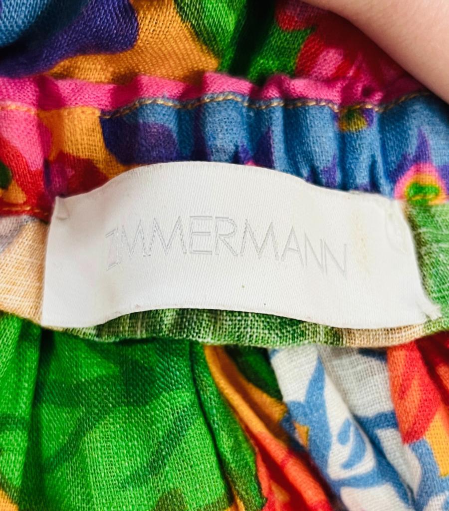 Zimmermann Floral Print Linen Dress For Sale 2