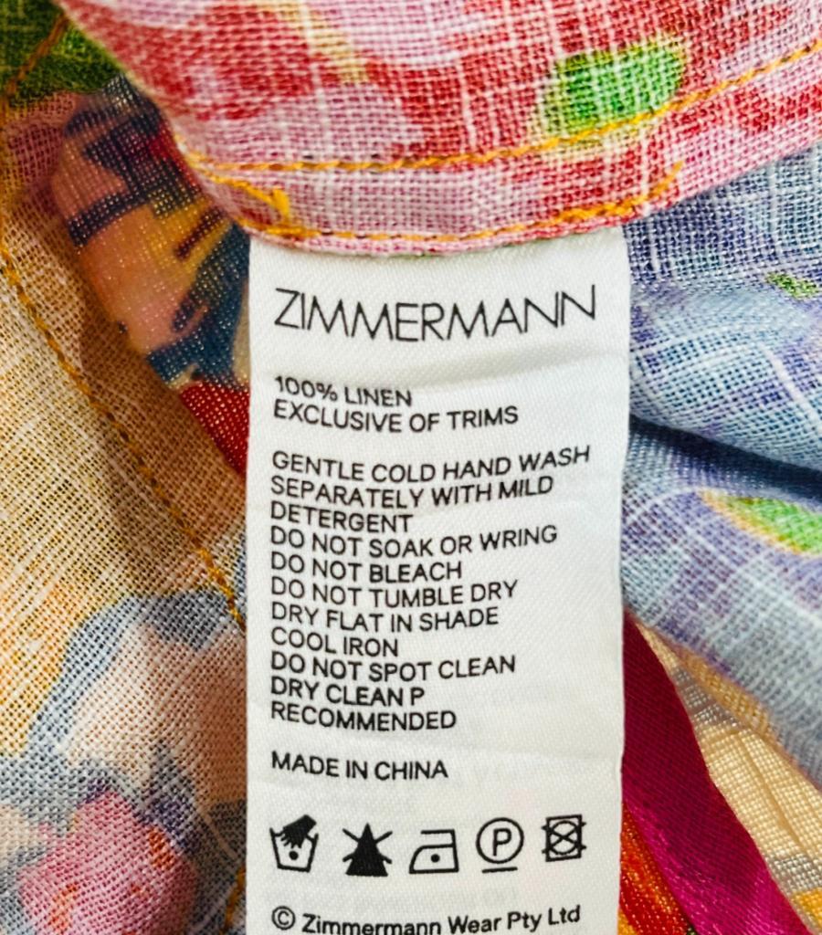 Zimmermann Floral Print Linen Dress For Sale 3