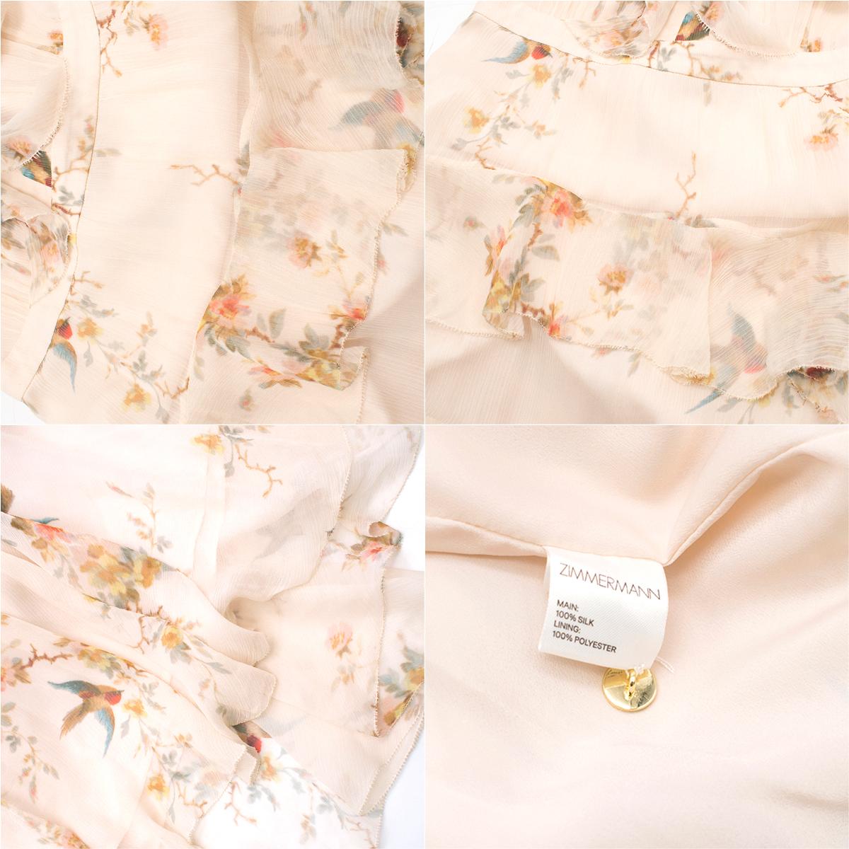 Zimmermann Floral-print Ruffled Silk Maxi Dress Size 1  1