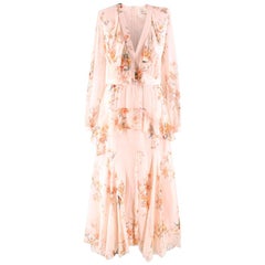 Zimmermann Floral-print Ruffled Silk Maxi Dress SIZE 1