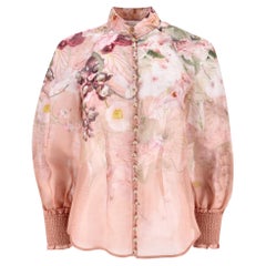 Zimmermann Floral-Print Silk & Linen Blouse