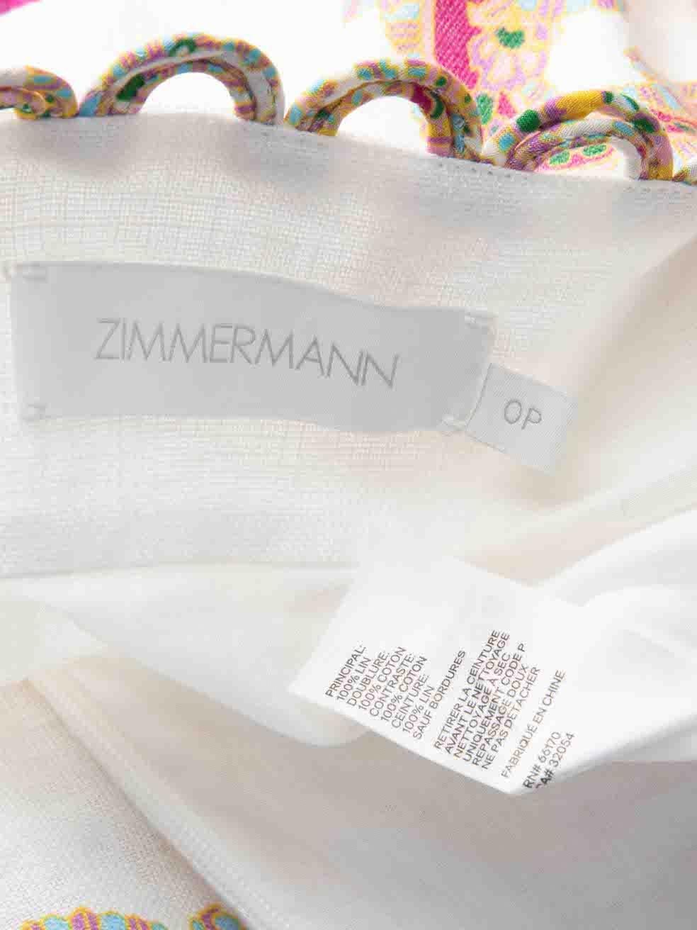 Zimmermann Bedruckte, geblümt bedruckte High Rise-Shorts Größe XS im Angebot 1
