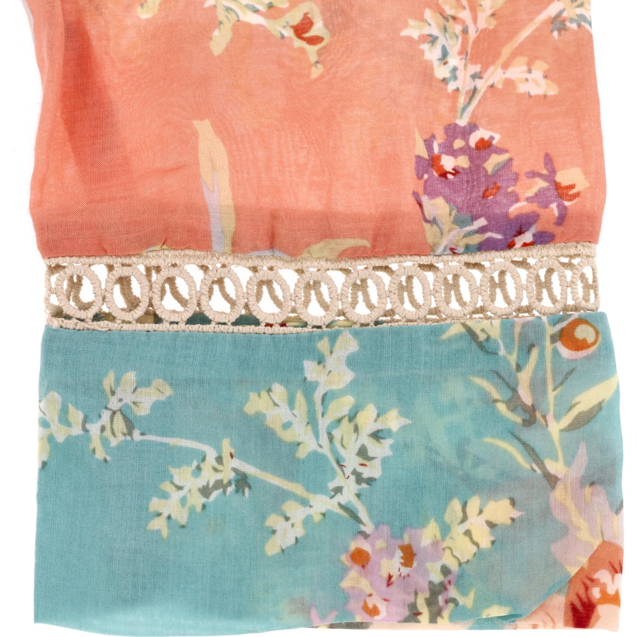 Women's Zimmermann Floral Silk &  Cotton Top For Sale
