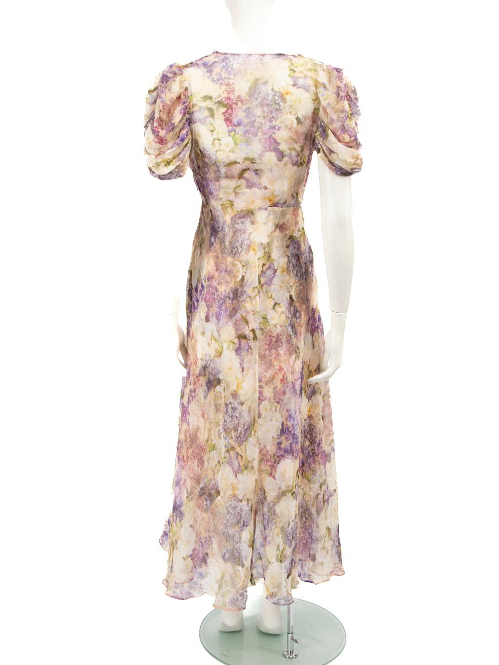 Beige Zimmermann Floral Silk Maxi Dress with Slip Size M