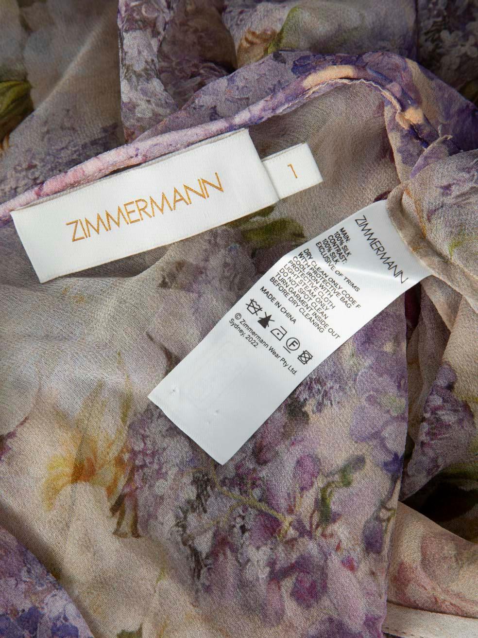 Women's Zimmermann Floral Silk Maxi Dress with Slip Size M