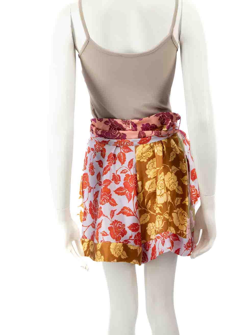 Zimmermann Floral Silk The Lovestruck Shorts Size L In Excellent Condition For Sale In London, GB