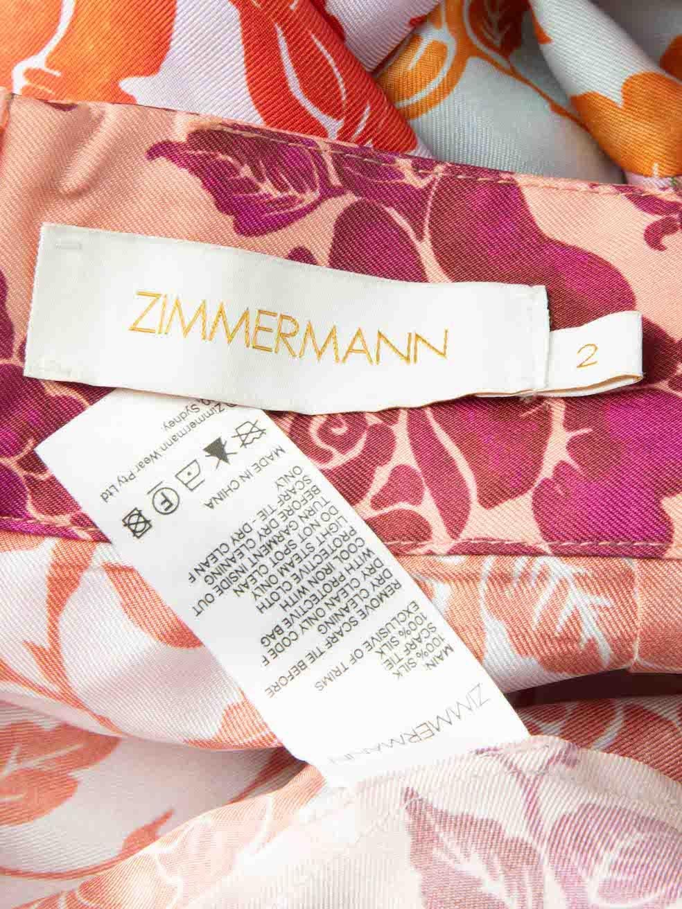 Zimmermann Floral Silk The Lovestruck Shorts Size L For Sale 2