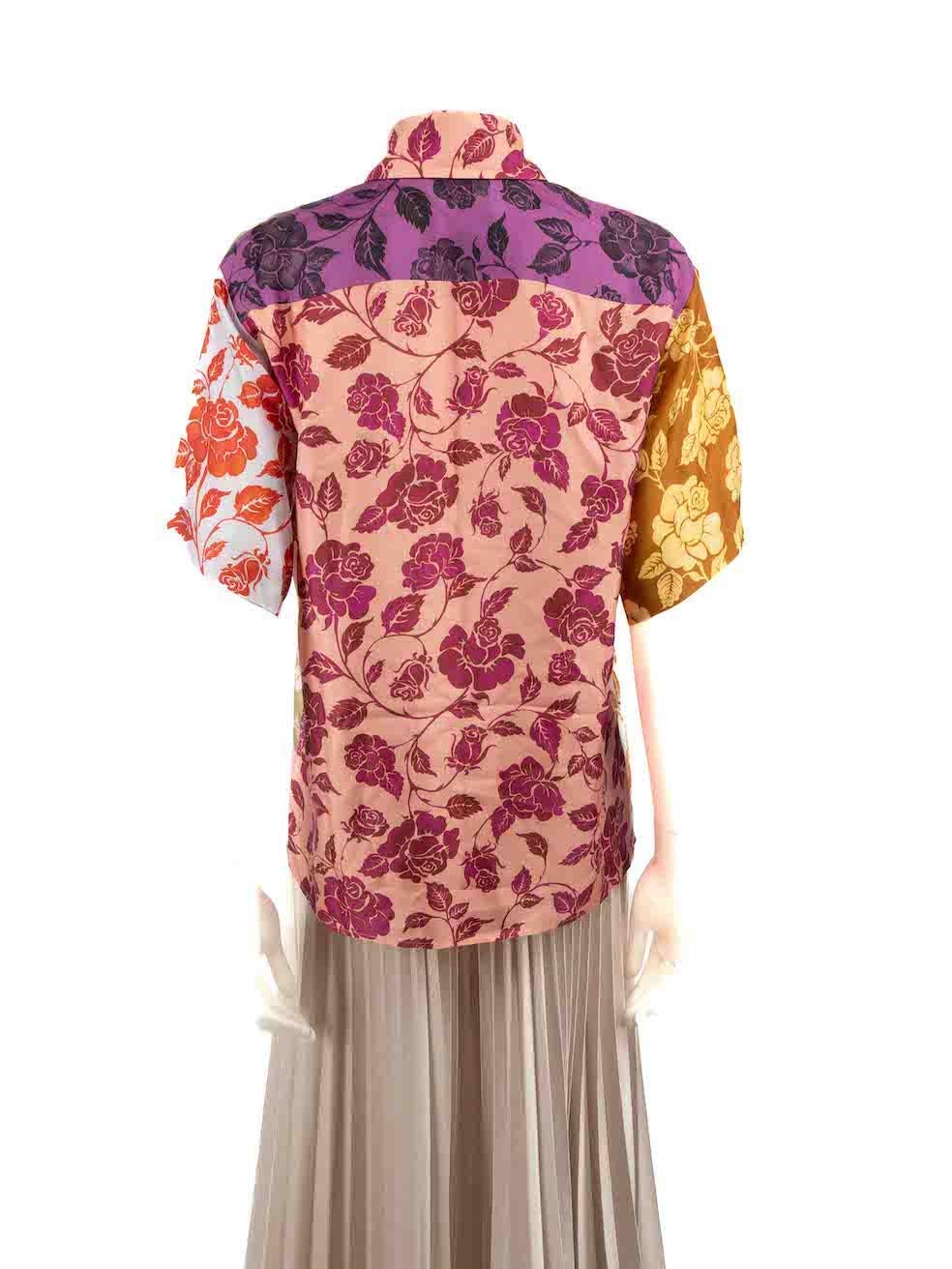 Zimmermann Floral Silk The Lovestruck Silk Shirt Size M In Excellent Condition For Sale In London, GB