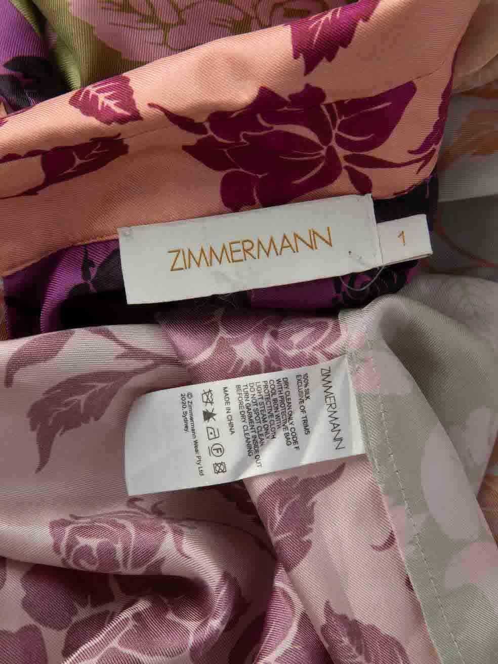 Zimmermann Floral Silk The Lovestruck Silk Shirt Size M For Sale 2