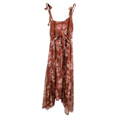 Zimmermann Garnet Garden Floral Midi Dress in Brown Viscose