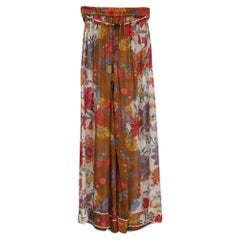 Pantalones anchos de Zimmermann con estampado floral de jengibre, en seda multicolor