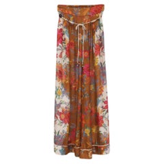 Pantalones anchos de Zimmermann con estampado floral de jengibre, en seda multicolor