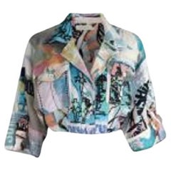 Zimmermann glassy print cropped linen shirt