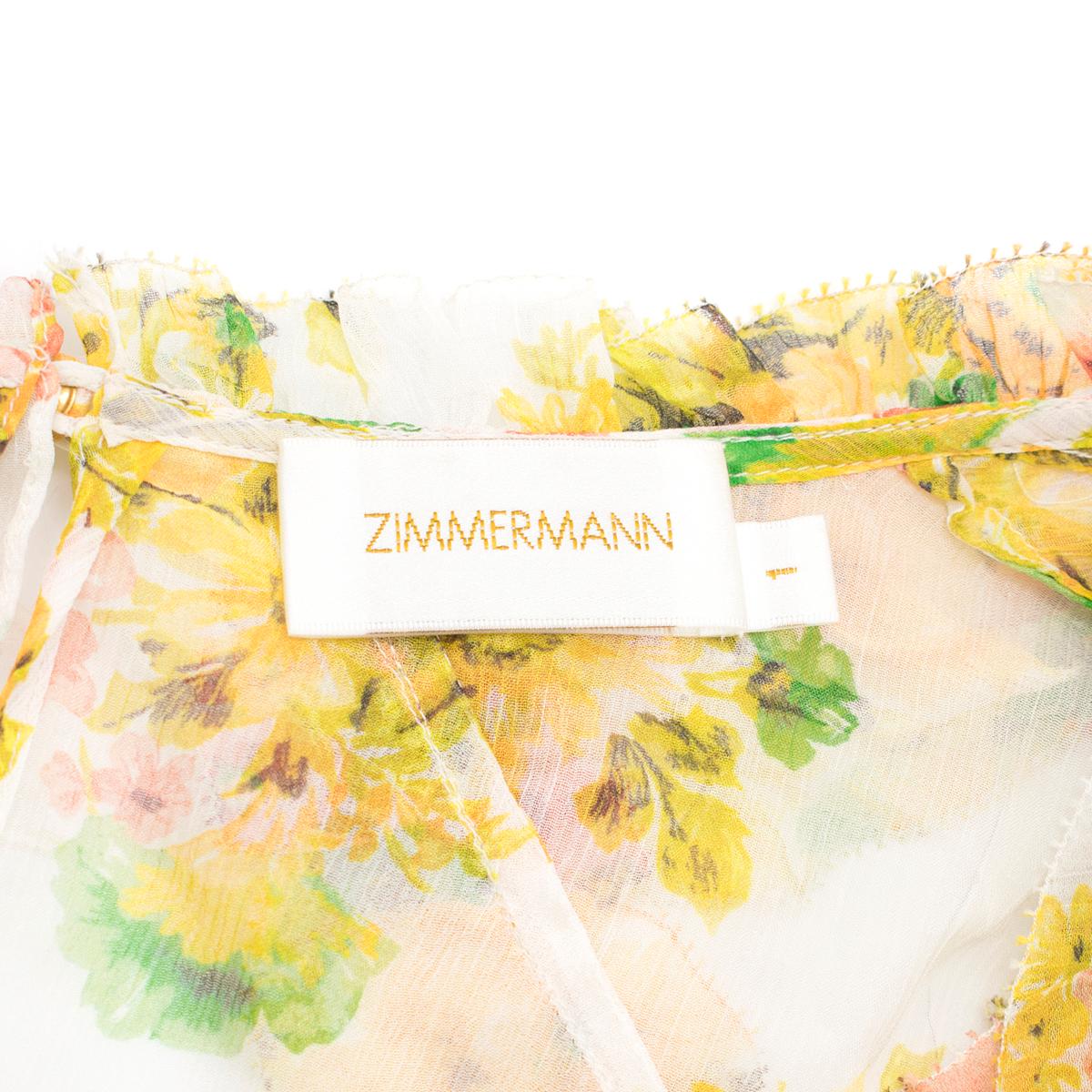 Women's Zimmermann Golden Ruffled Silk-georgette Playsuit Size 1