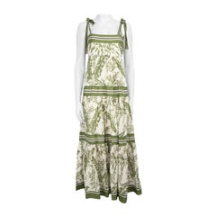 Used Zimmermann Green Botanical Print Maxi Dress Size L