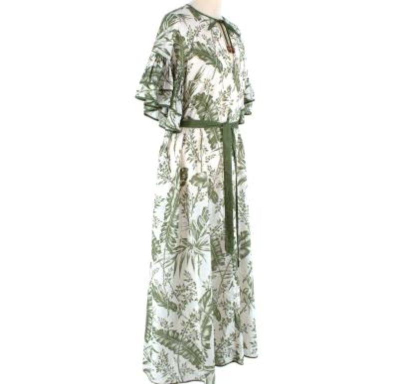 Zimmermann green & ivory leaf print linen beach dress

- Made of luscious cotton.
- maxi length
- Short sleeves.
- Belted

Made in China.
Gentle cold hand wash.
Condition 9/10.

PLEASE NOTE, THESE ITEMS ARE PRE-OWNED AND MAY SHOW SIGNS OF BEING