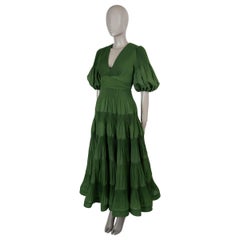 ZIMMERMANN green polyester 2024 PLEATED MIDI Dress 0 XS