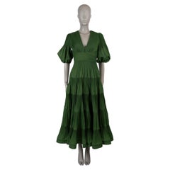 ZIMMERMANN green polyester 2024 PLEATED MIDI Dress 0 XS