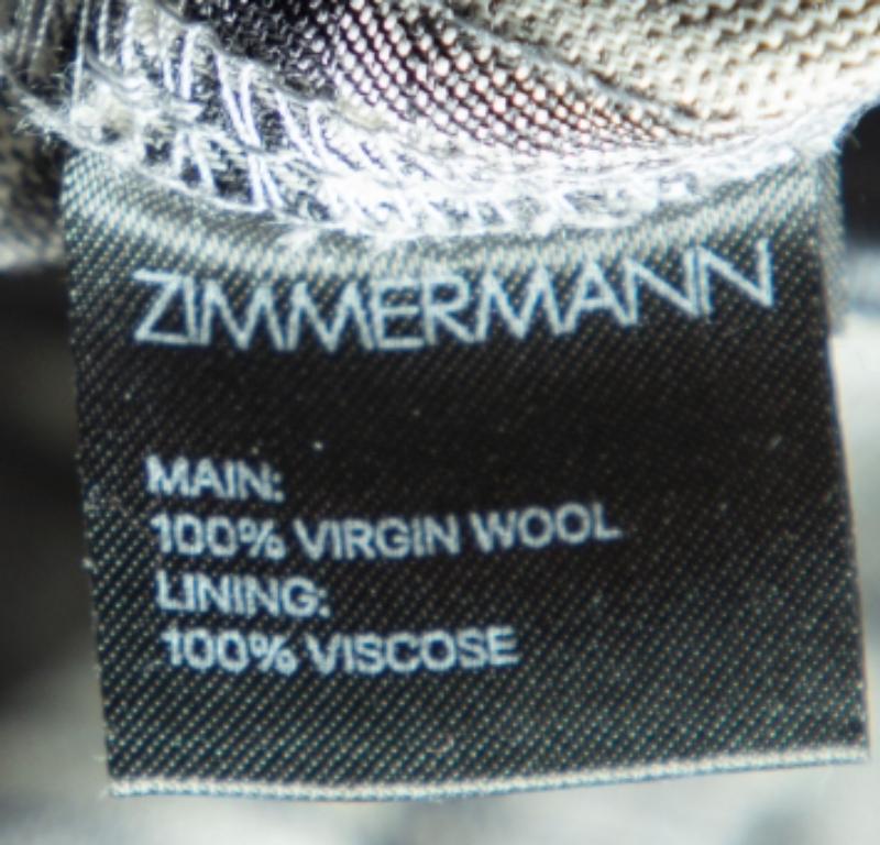 Grigio Zimmermann Pantaloni in lana a scacchi in vita L.L.A. in vendita