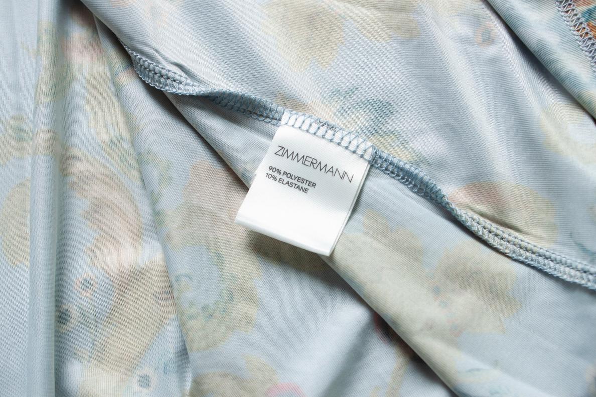 Zimmermann, maxi abito increspato con stampa floreale grigio in vendita 4