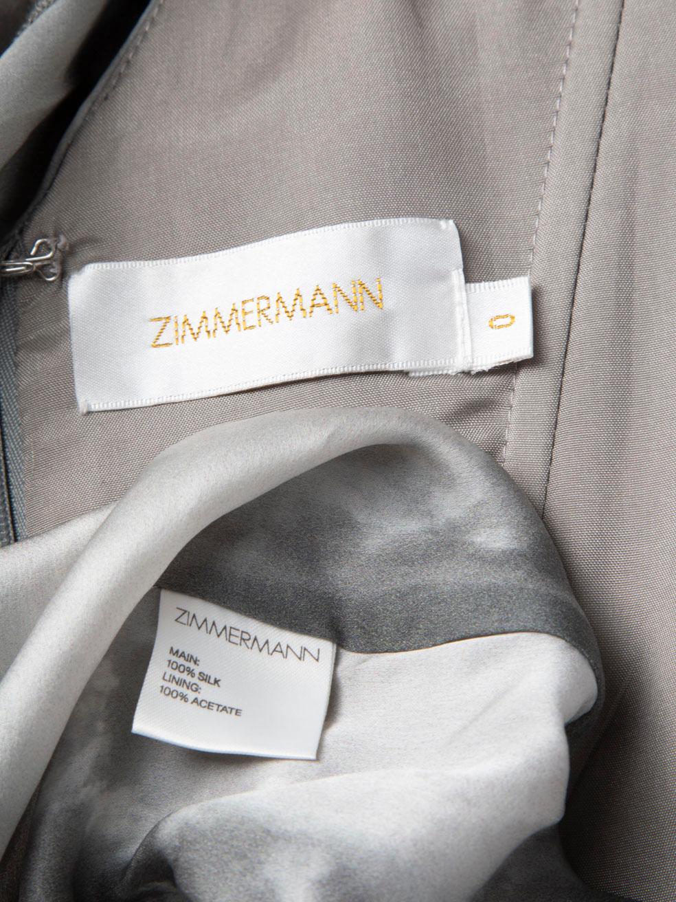 Zimmermann Grey Silk Tie Dye Midi Dress Size S 3