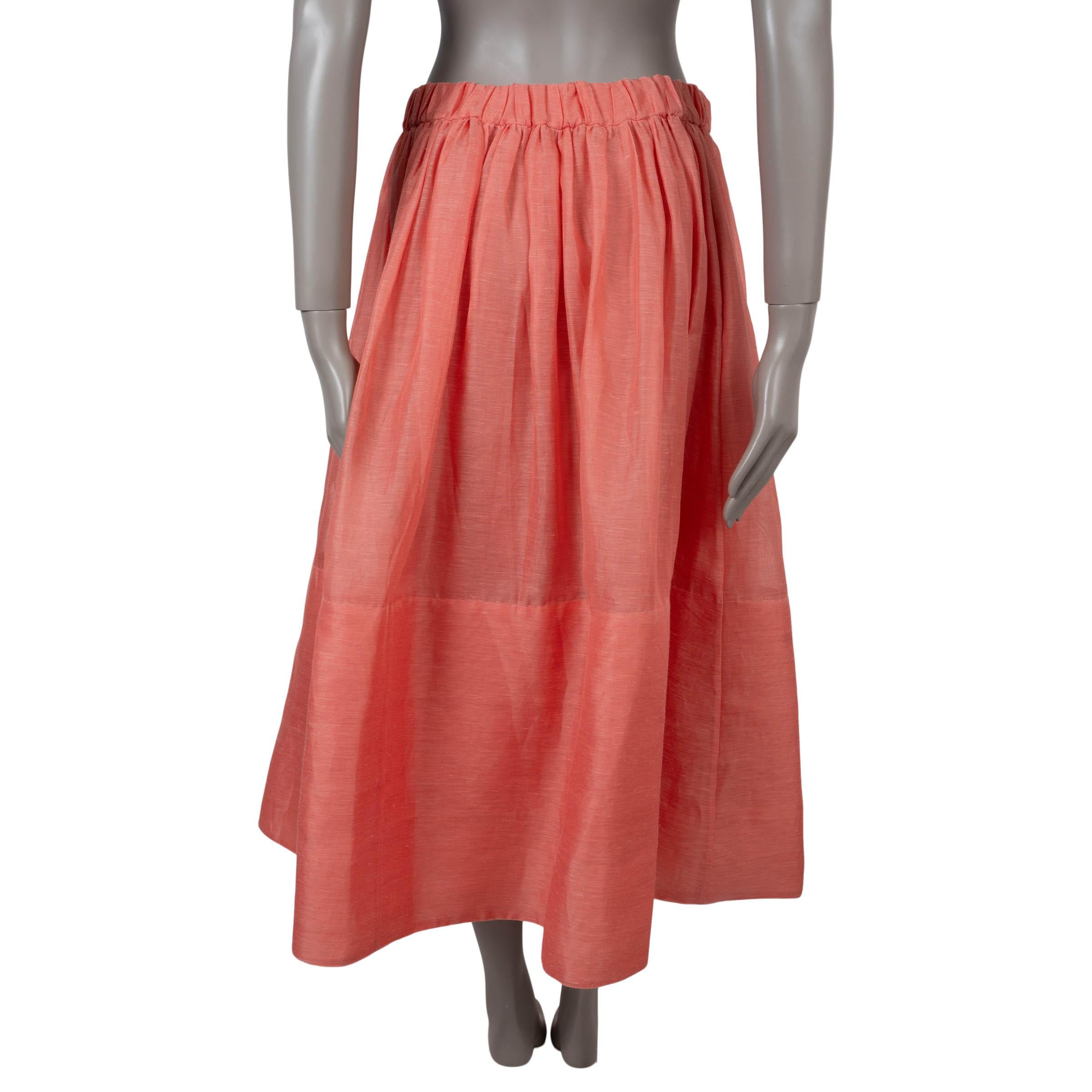 ZIMMERMANN Guava pink linen 2021 BOTANICA MIDI Skirt 1 XS (Pink) im Angebot