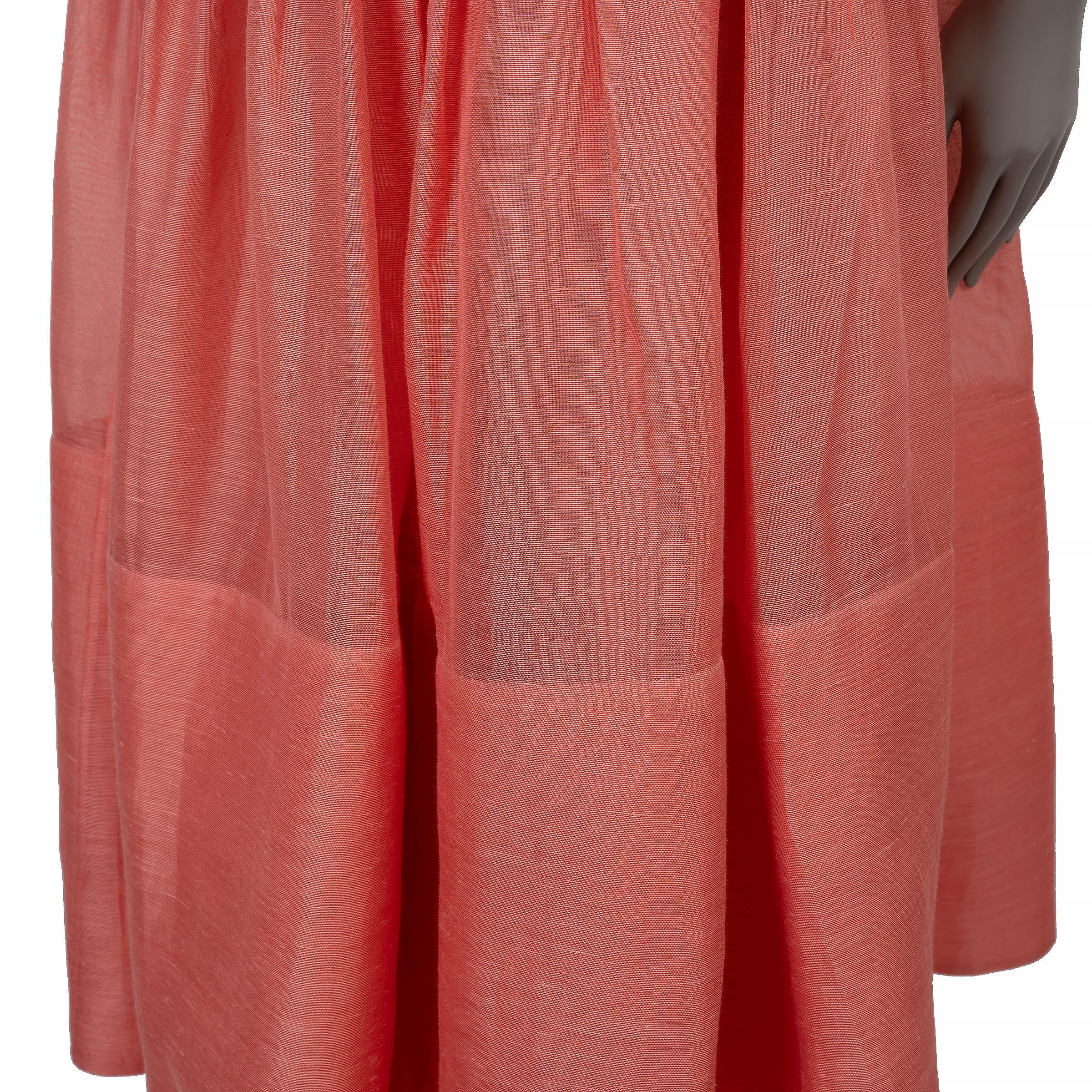 ZIMMERMANN Guava pink linen 2021 BOTANICA MIDI Skirt 1 XS im Zustand „Hervorragend“ im Angebot in Zürich, CH