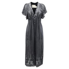 Mono Zimmermann «Harlequin» con cuello en V y bordado inglés, de algodón negro