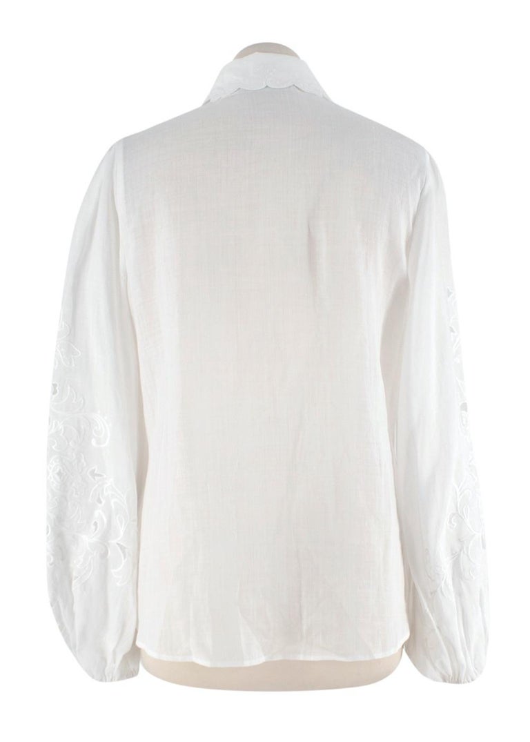 Gray Zimmermann Ivory Embroidered Nina Shorts & Blouse - US 6 For Sale