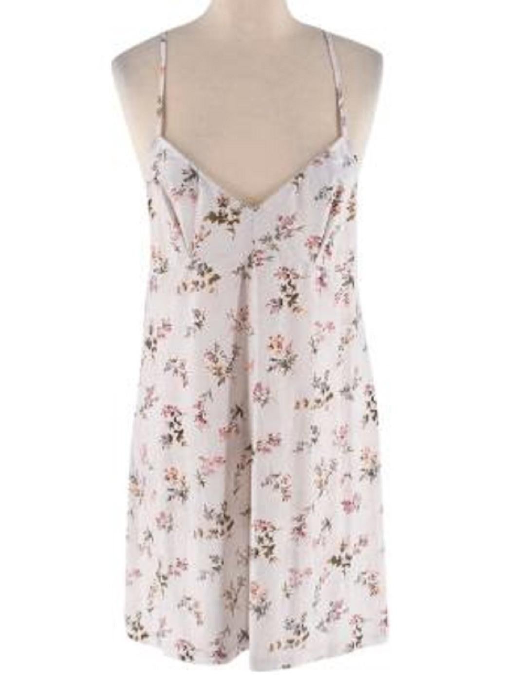 Zimmermann Ivory Floral Chiffon Drop Waist Short Dress For Sale 1