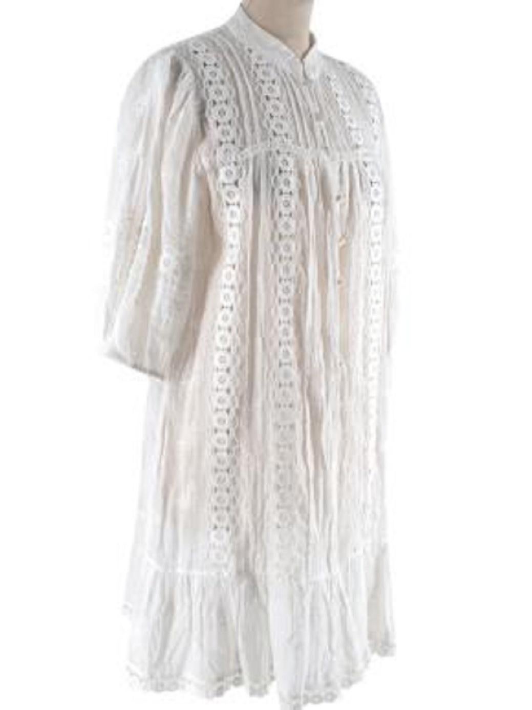 Zimmermann Ivory Lace & Cotton Voile Short Dress In Good Condition For Sale In London, GB