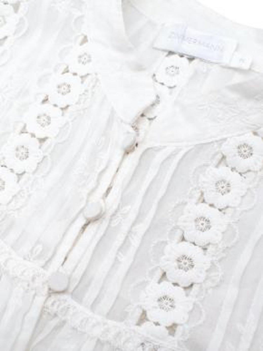 Zimmermann Ivory Lace & Cotton Voile Short Dress For Sale 1