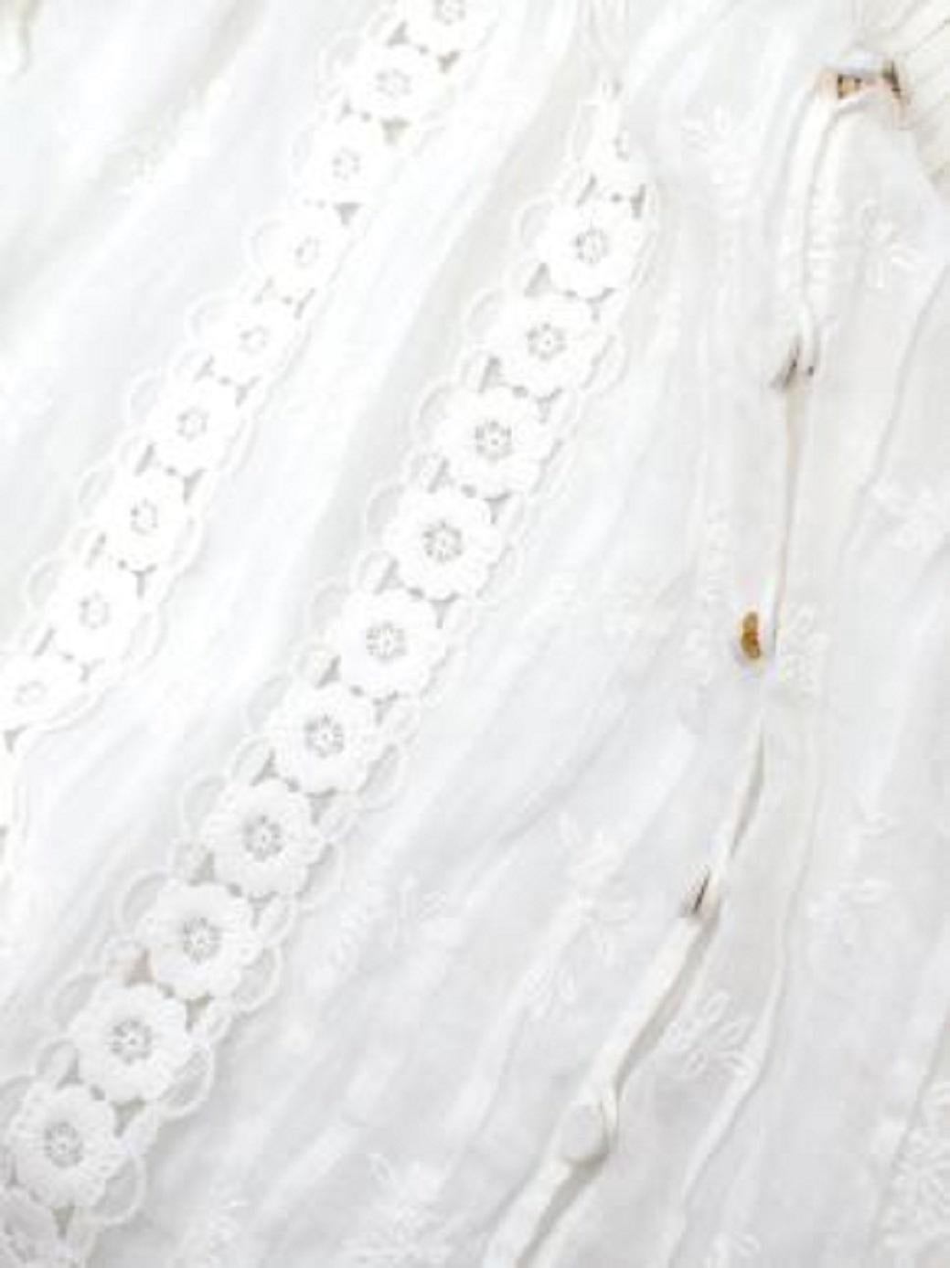 Zimmermann Ivory Lace & Cotton Voile Short Dress For Sale 2