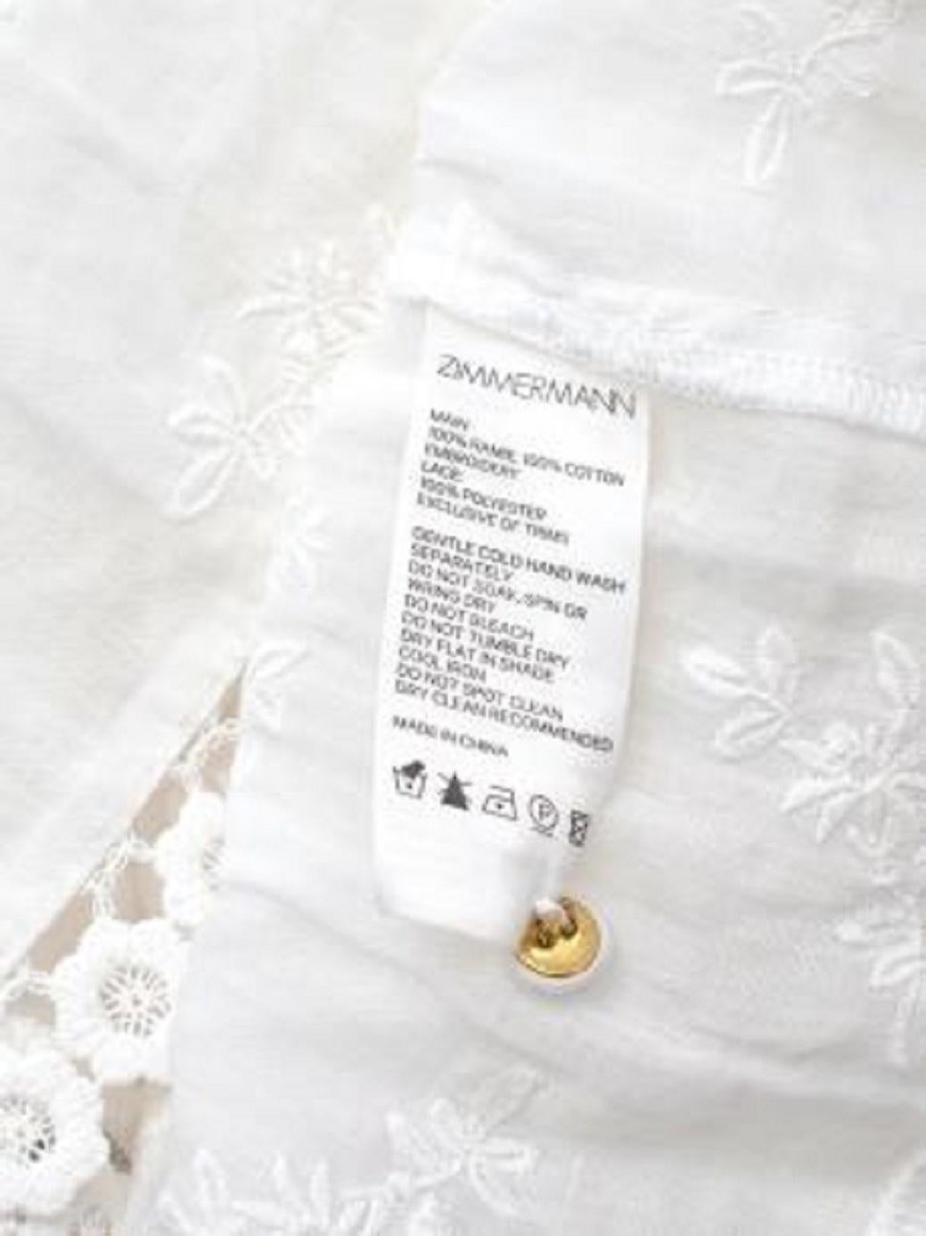 Zimmermann Ivory Lace & Cotton Voile Short Dress For Sale 4