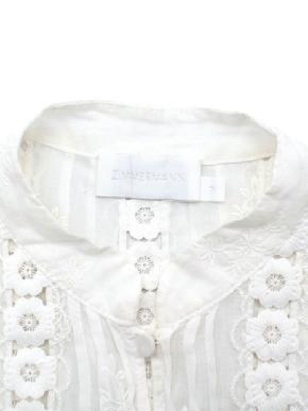 Zimmermann Ivory Lace & Cotton Voile Short Dress For Sale 5