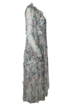Zimmermann, Maxikleid mit Jaspis-Blumenmuster und Rüschen in Pastell