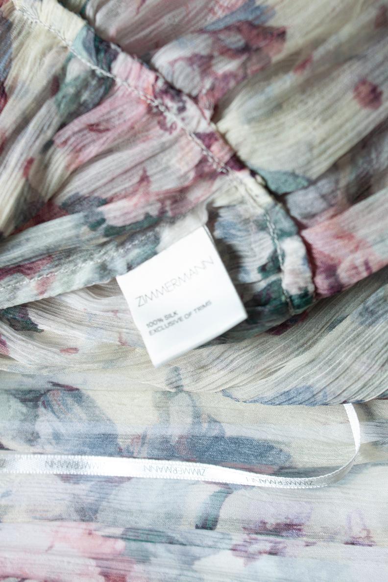 Zimmermann, maxivestido de volantes florales Jasper en tonos pastel en venta 3