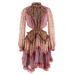 Zimmermann Juniper Ruffled Floral Cotton-blend Mini Dress - Size S