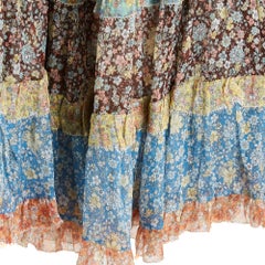Zimmermann Jupe FR36 Carnaby Multicolor Silk Chiffon Ruffled Skirt UK8 US6