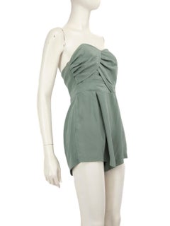 Zimmermann Khaki Silk Strapless Playsuit Size M