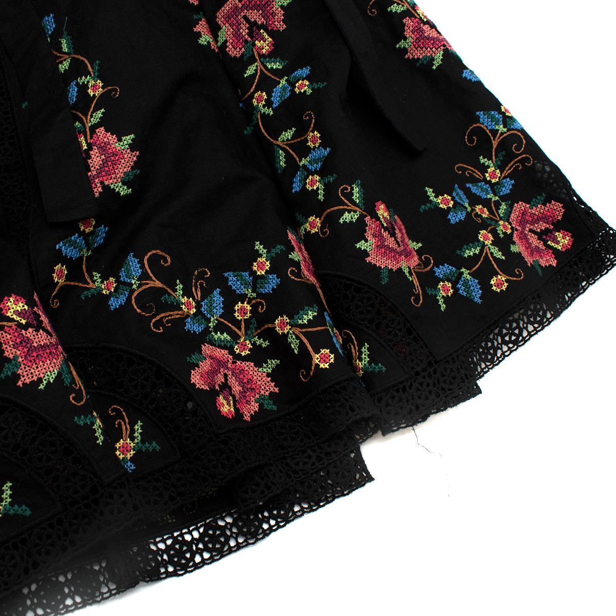 Zimmermann Laelia Embroidered Linen Dress - US Size 4 In Excellent Condition In London, GB