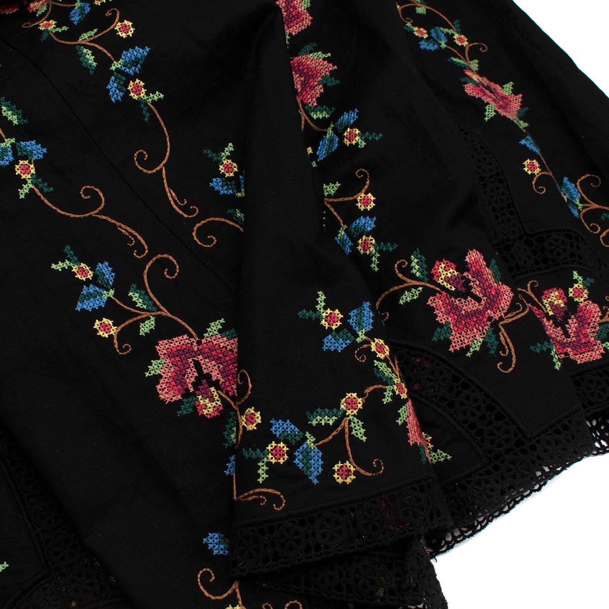 Women's Zimmermann Laelia Embroidered Linen Dress - US Size 4