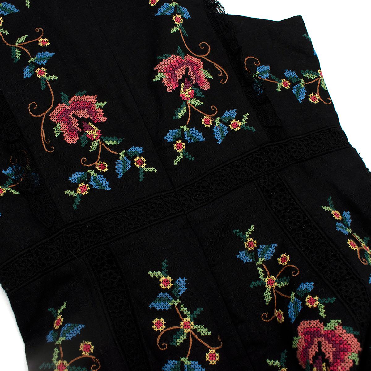 Zimmermann Laelia Embroidered Linen Dress - US Size 4 1
