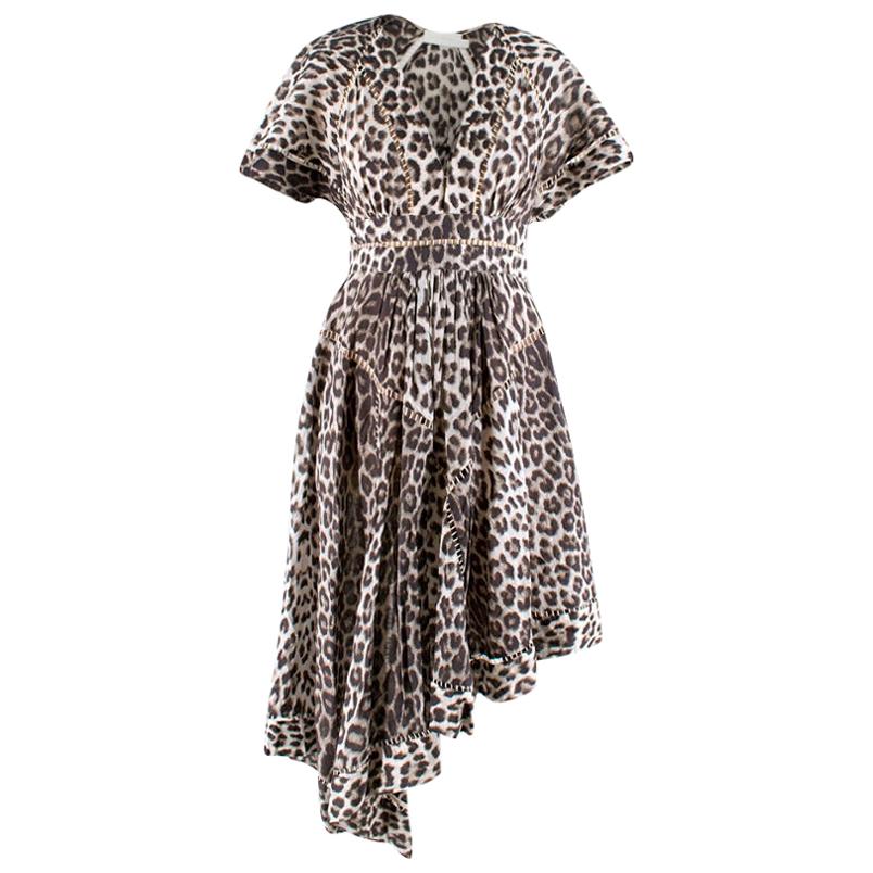Zimmermann Leopard Print Asymmetrical Dress - Size US0 For Sale at ...