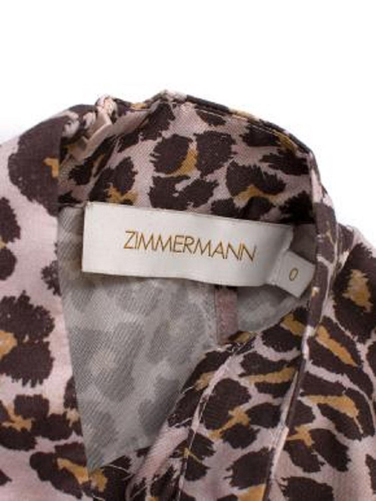 Zimmermann Leopard Print Silk Belted Maxi Dress For Sale 5