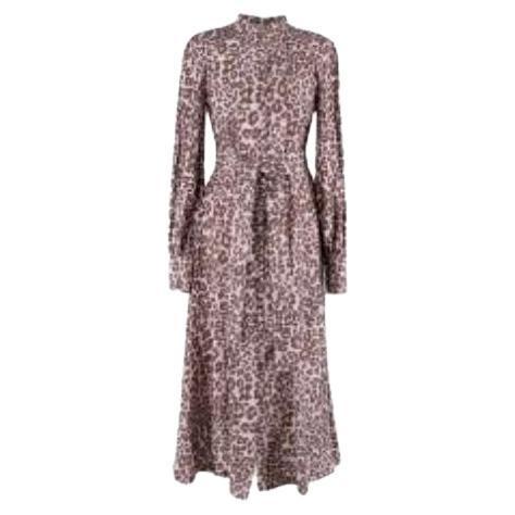 Zimmermann Leopard Print Silk Belted Maxi Dress For Sale