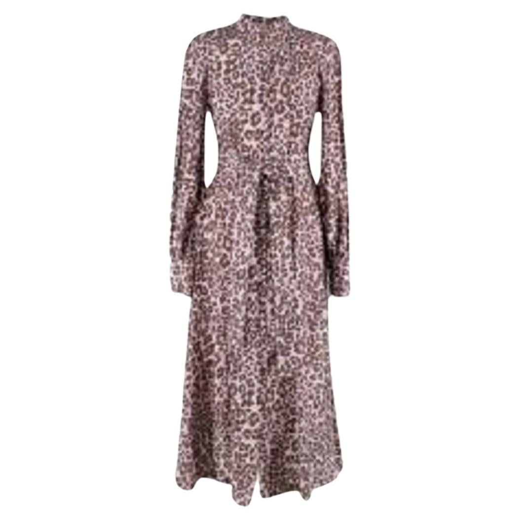 Zimmermann Leopard Print Silk Belted Maxi Dress For Sale