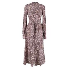 Zimmermann Leopard Print Silk Belted Maxi Dress