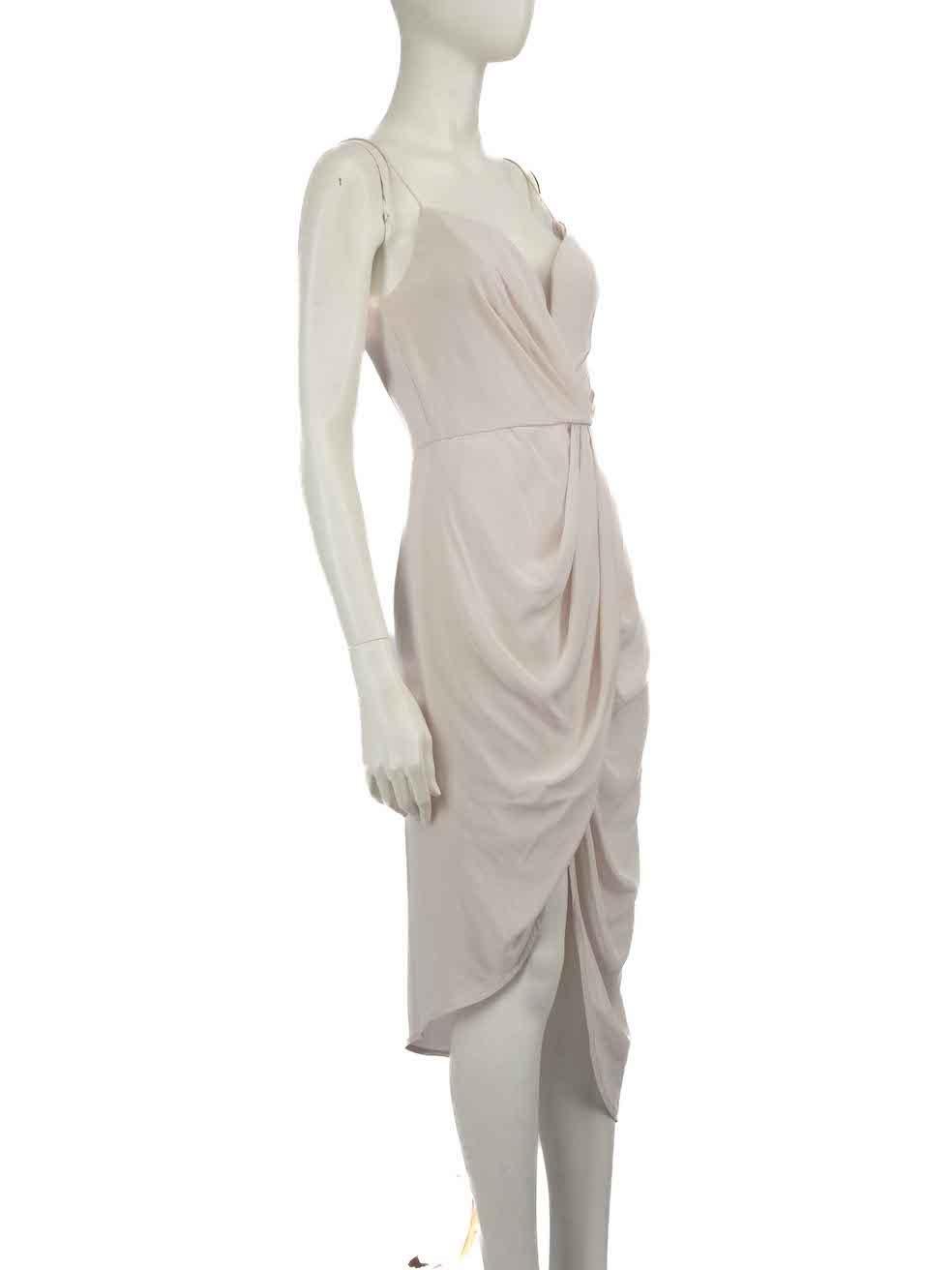 CONDITION is Very good. Minimal wear to dress is evident. Minimal wear to the left side hem, where there is a small mark on this used Zimmerman designer resale item.
 
 
 
 Details
 
 
 Pink
 
 Silk
 
 Dress
 
 Sleeveless
 
 Plunge neck
 
 Front