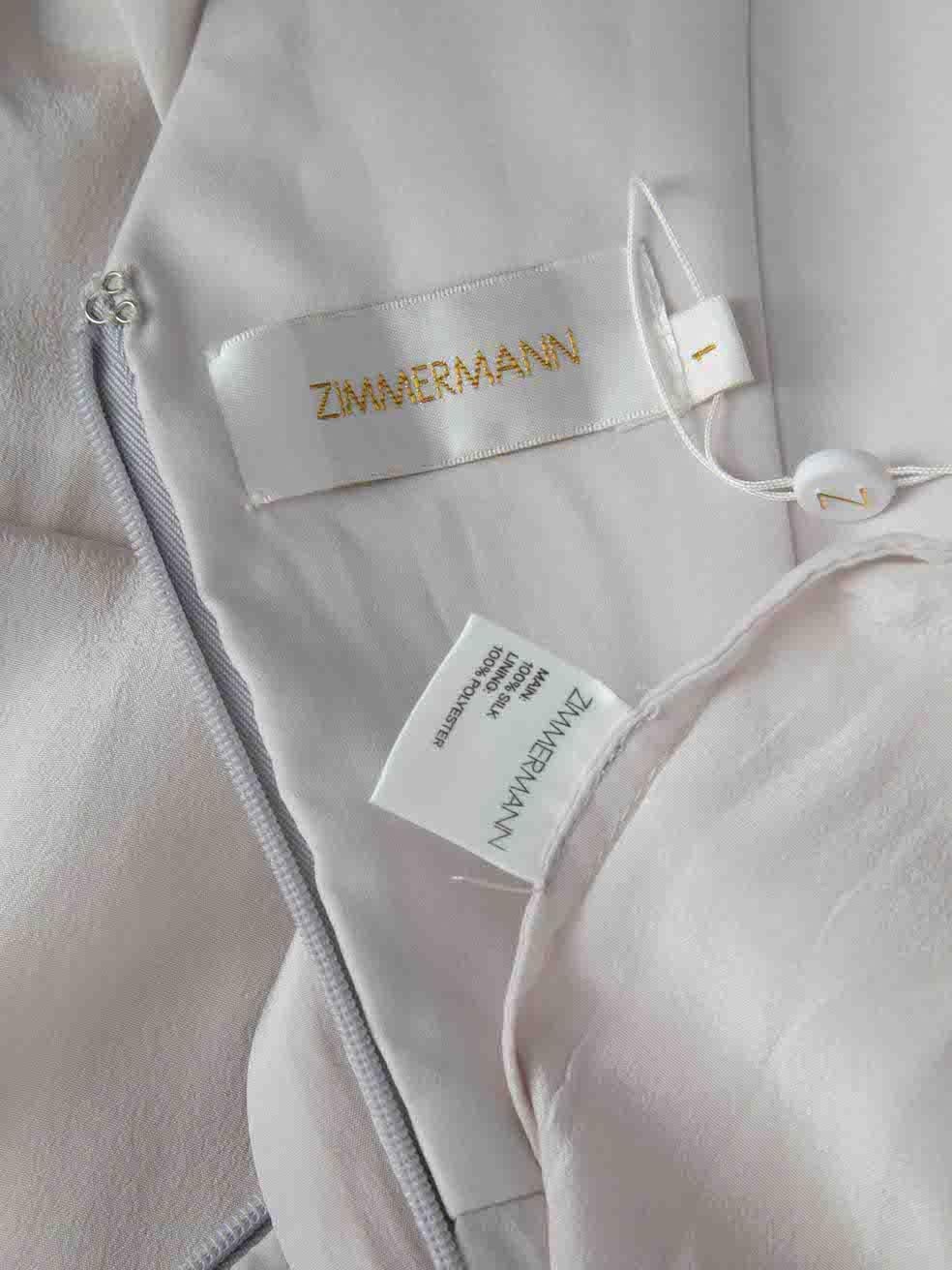 Zimmermann Light Pink Silk Plunge Drape Dress Size M For Sale 1